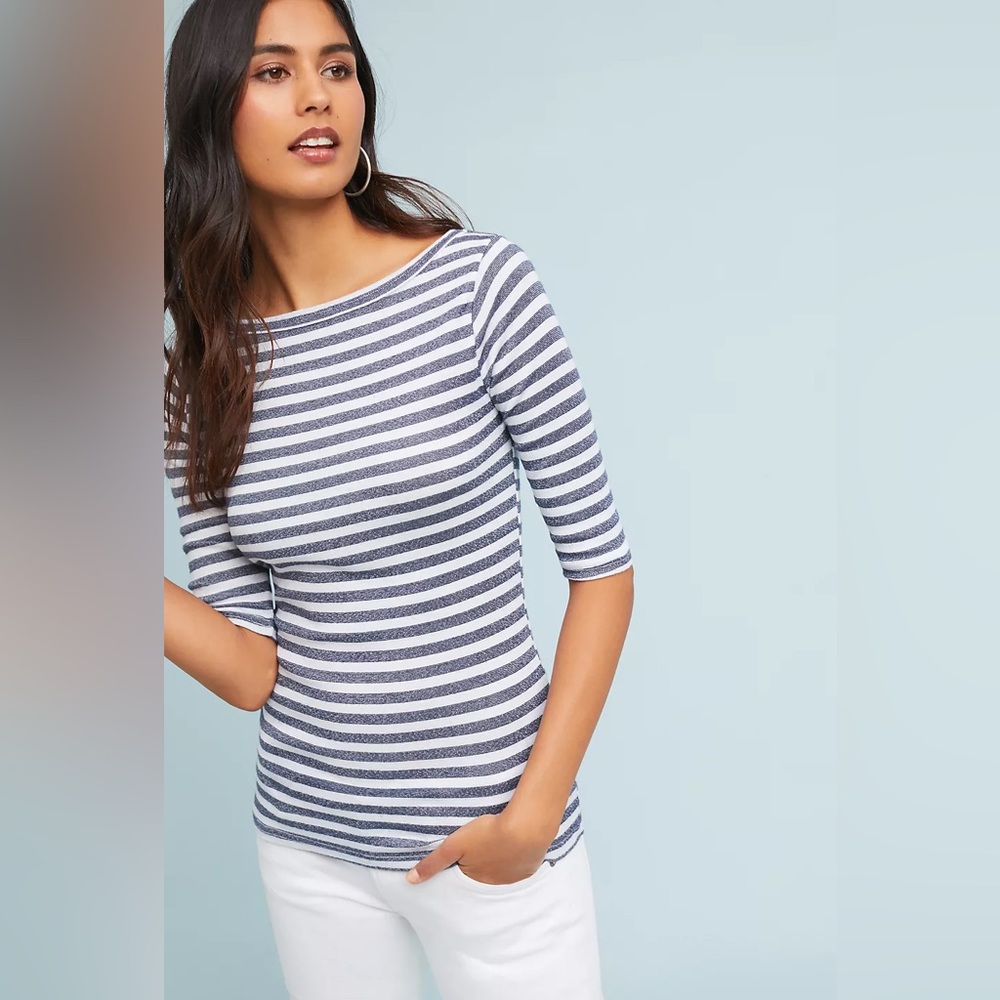 Michael Stars for Anthropologie Shine Boat Neck Top